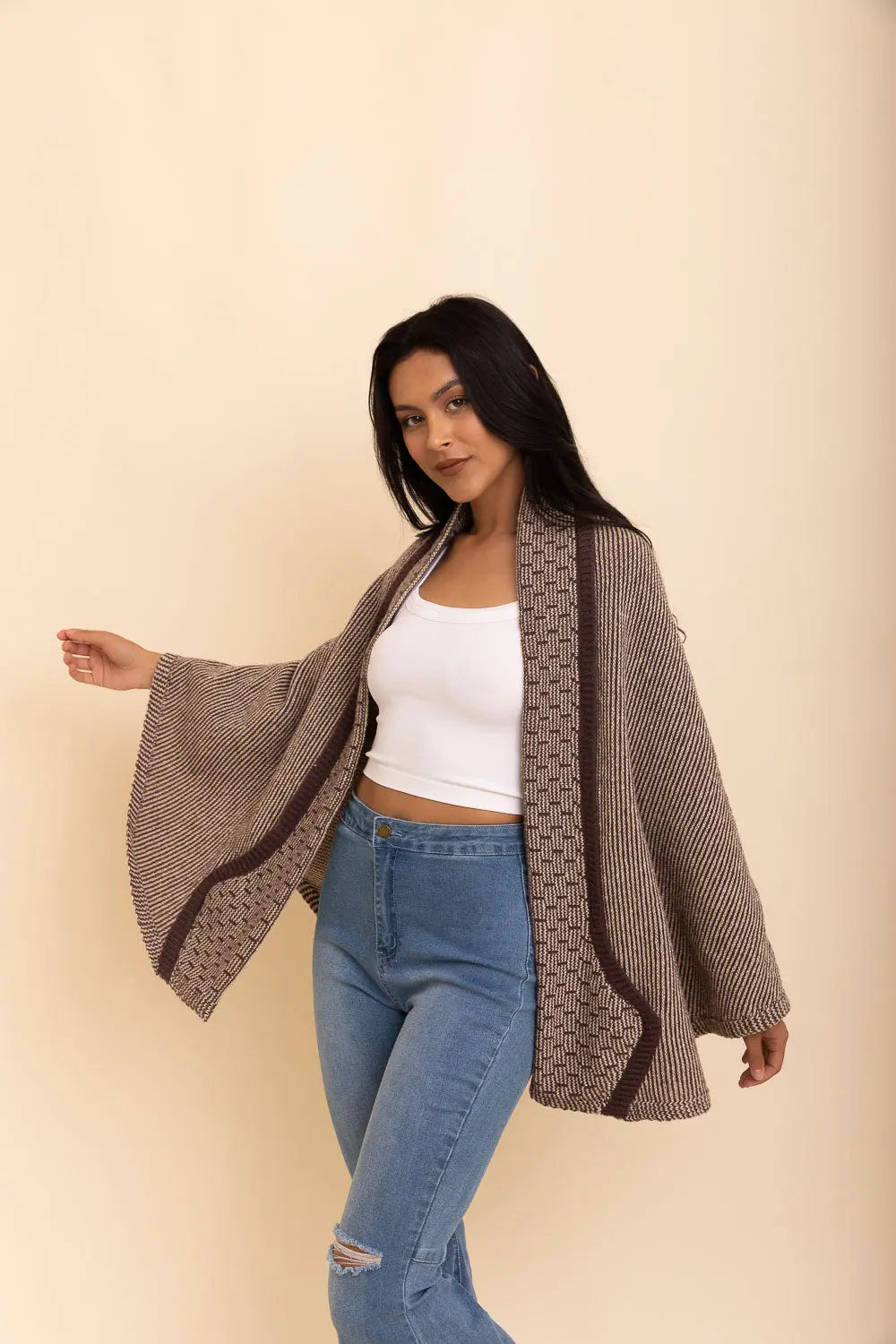 Over The Shoulder Knitted Shawl - Boho Clothing and Accessories - Flyclothing LLC