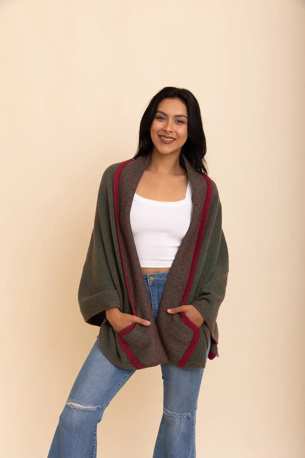 Over The Shoulder Knitted Shawl - Boho Clothing and Accessories - Flyclothing LLC