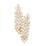 Oversized Crystal Rhinestone Marquise Evening Earrings - Madeline Love - Flyclothing LLC