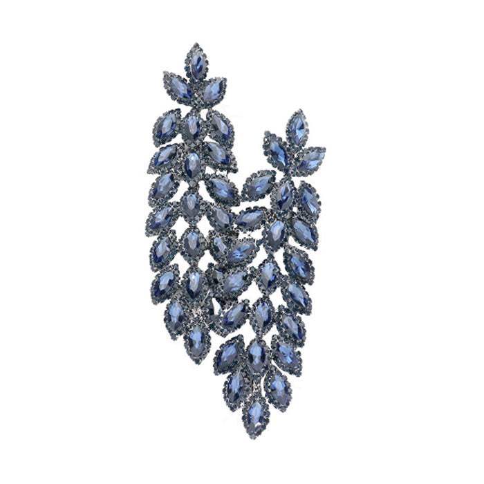 Oversized Crystal Rhinestone Marquise Evening Earrings - Madeline Love - Flyclothing LLC