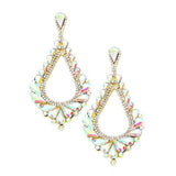 Oversized Cut Out Cluster Vine Accented Teardrop Earrings - Madeline Love - Flyclothing LLC