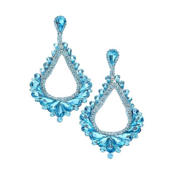 Oversized Cut Out Cluster Vine Accented Teardrop Earrings - Madeline Love - Flyclothing LLC