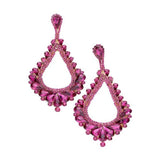 Oversized Cut Out Cluster Vine Accented Teardrop Earrings - Madeline Love - Flyclothing LLC