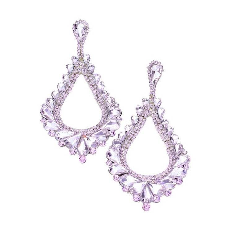 Oversized Cut Out Cluster Vine Accented Teardrop Earrings - Madeline Love - Flyclothing LLC