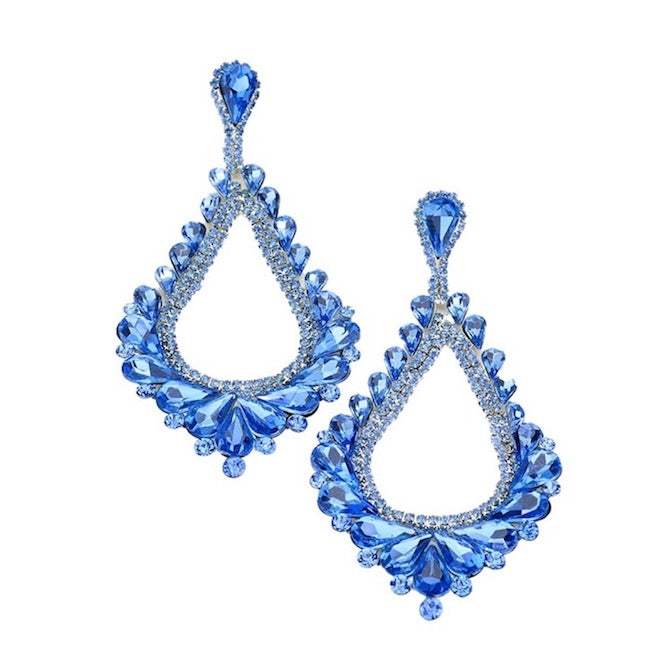Oversized Cut Out Cluster Vine Accented Teardrop Earrings - Madeline Love - Flyclothing LLC