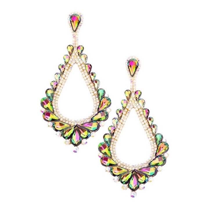 Oversized Cut Out Cluster Vine Accented Teardrop Earrings - Madeline Love - Flyclothing LLC