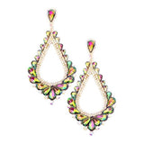 Oversized Cut Out Cluster Vine Accented Teardrop Earrings - Madeline Love - Flyclothing LLC