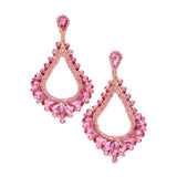 Oversized Cut Out Cluster Vine Accented Teardrop Earrings - Madeline Love - Flyclothing LLC