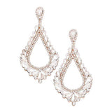 Oversized Cut Out Cluster Vine Accented Teardrop Earrings - Madeline Love - Flyclothing LLC