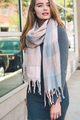 Oversized Flannel Tassel Scarf - Boho Clothing and Accessories - Flyclothing LLC