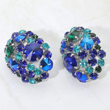 Oversized Rhinestone Cluster Evening Clip On Earrings - Madeline Love - Flyclothing LLC