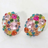 Oversized Rhinestone Cluster Evening Clip On Earrings - Madeline Love - Flyclothing LLC