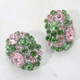 Oversized Rhinestone Cluster Evening Clip On Earrings - Madeline Love - Flyclothing LLC