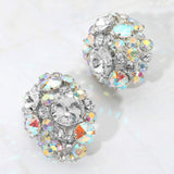 Oversized Rhinestone Cluster Evening Clip On Earrings - Madeline Love - Flyclothing LLC
