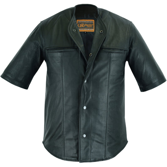 DS775 Leather Baseball Motorcycle Shirt
