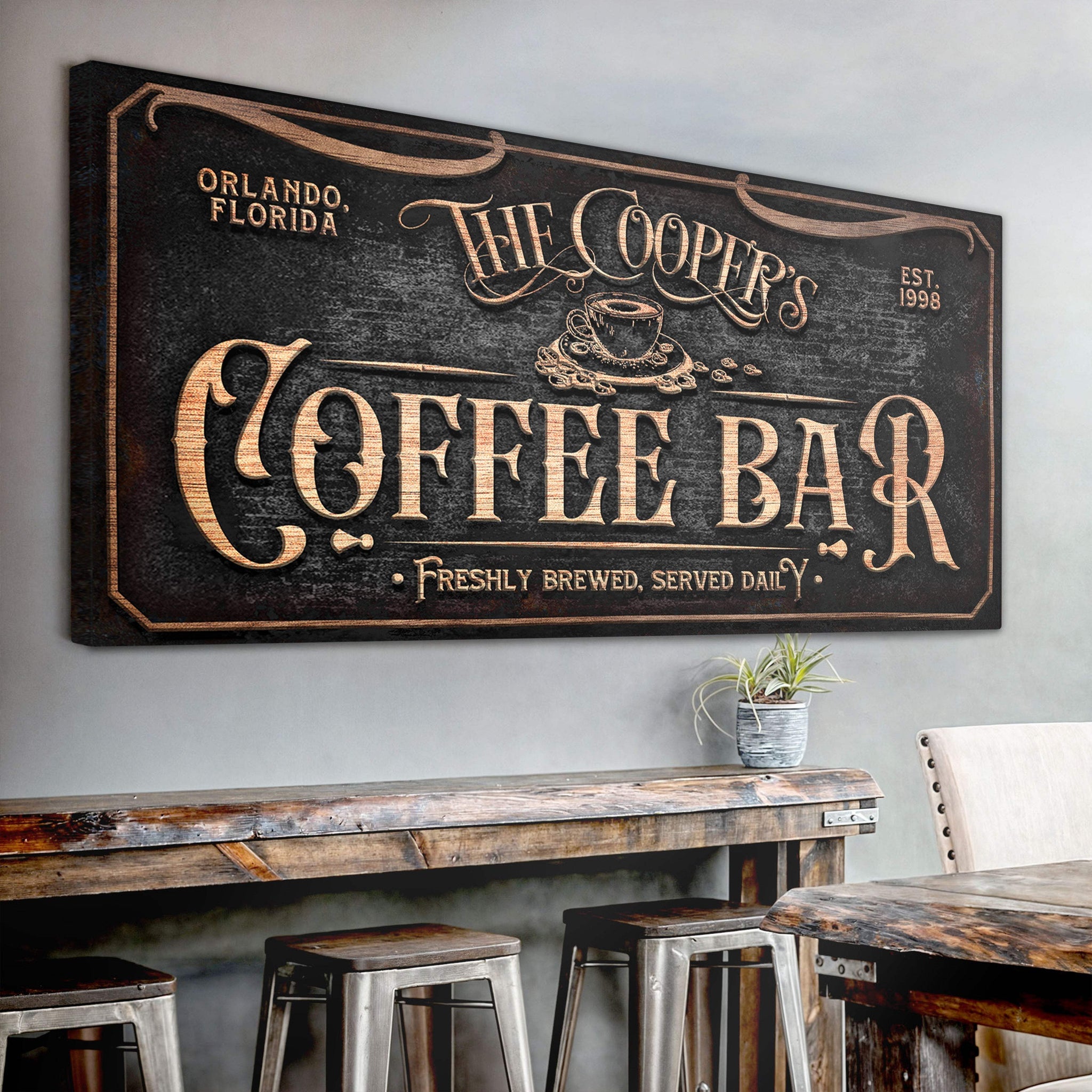 Personalized Coffee Bar Sign V - Tailored Canvases - Flyclothing LLC
