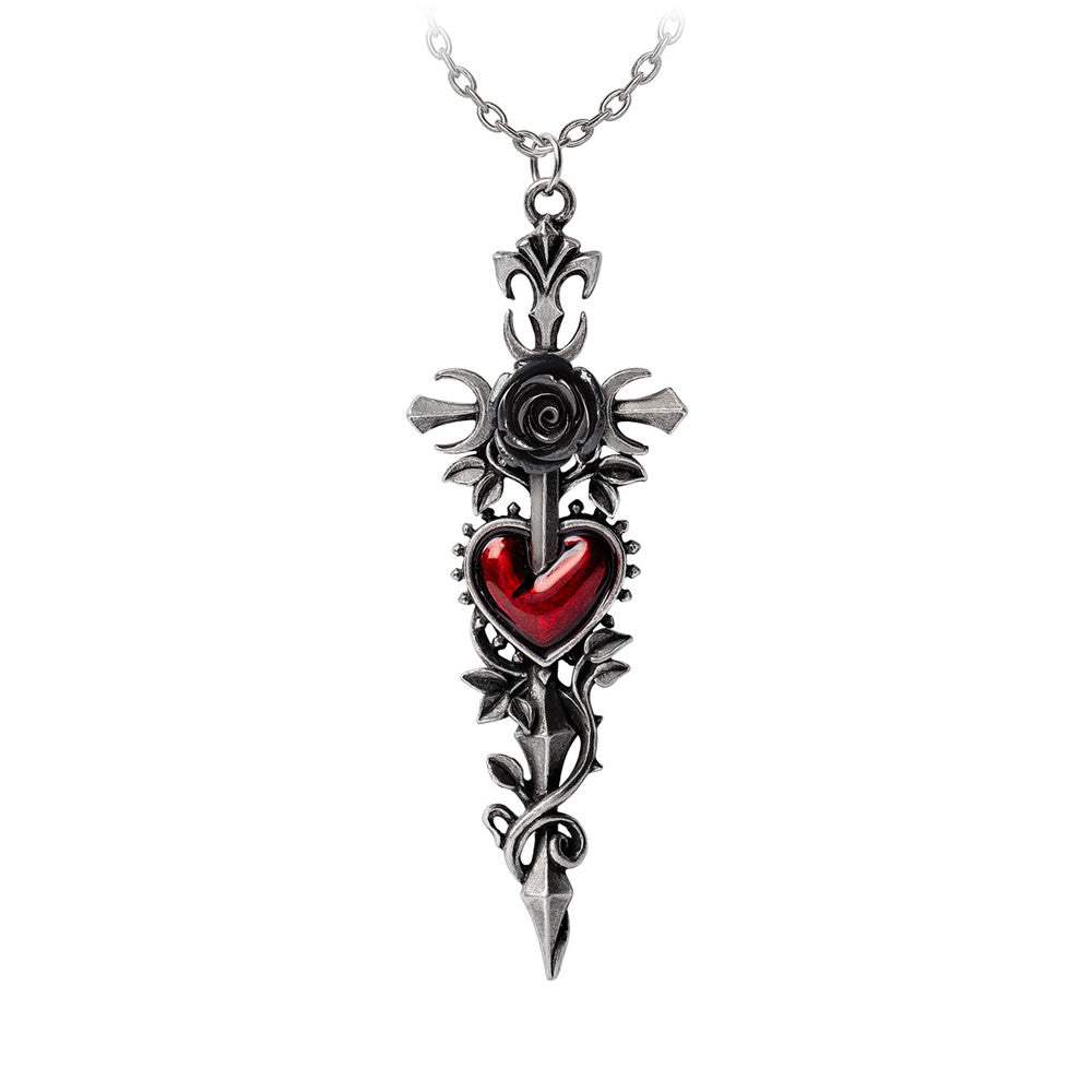 Cross of the Dark Kiss Necklace - Alchemy of England - Flyclothing LLC