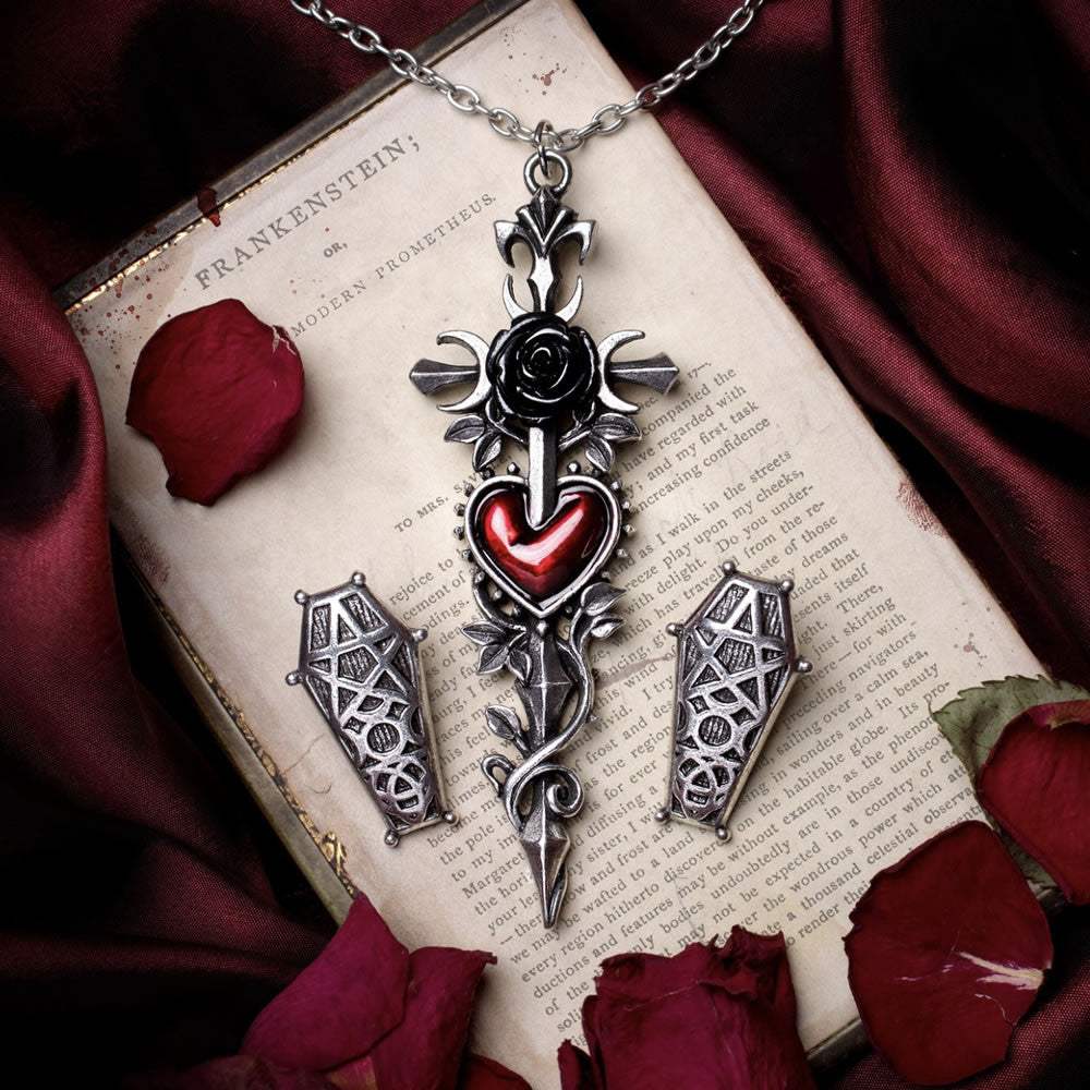 Cross of the Dark Kiss Necklace - Alchemy of England - Flyclothing LLC