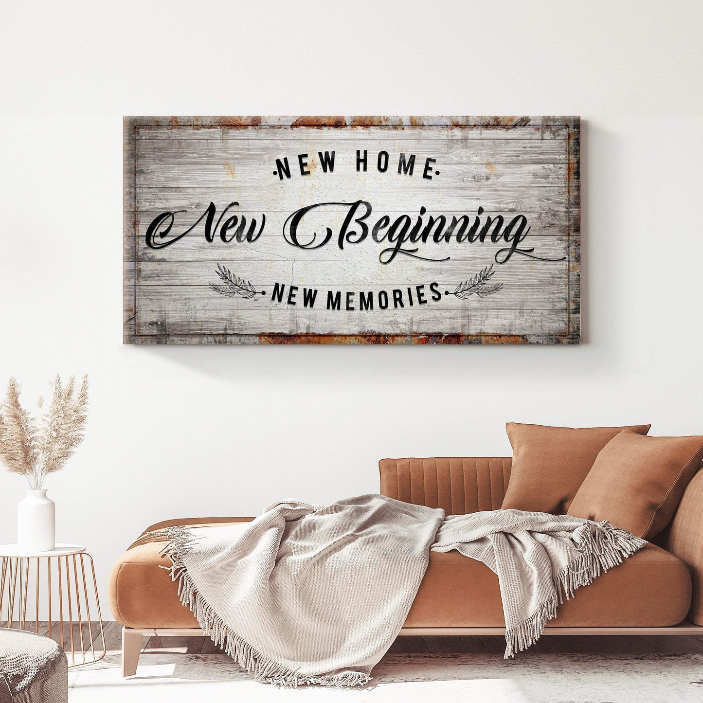 New Home, New Beginning Sign - Tailored Canvases - Flyclothing LLC