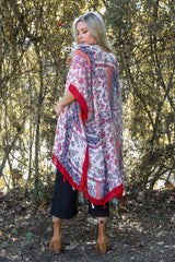 Paisley Floral Patchwork Kimono - Boho Clothing and Accessories - Flyclothing LLC