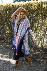 Paisley Floral Patchwork Kimono - Boho Clothing and Accessories - Flyclothing LLC