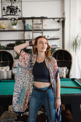 Paisley Floral Patchwork Kimono - Boho Clothing and Accessories - Flyclothing LLC