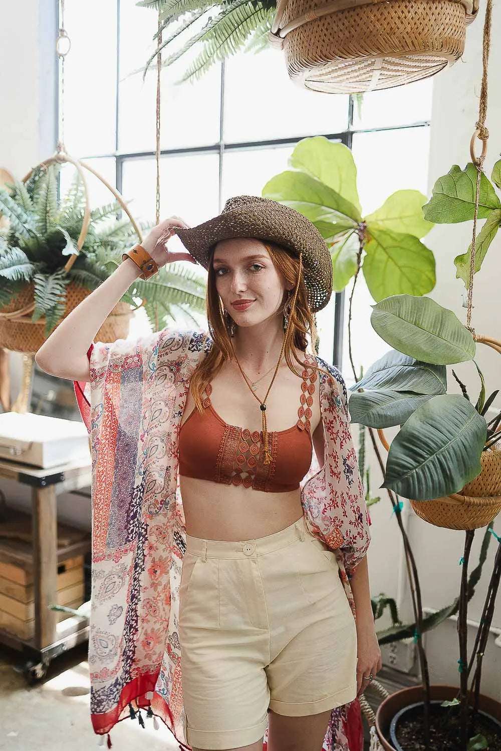 Paisley Floral Patchwork Kimono - Boho Clothing and Accessories - Flyclothing LLC