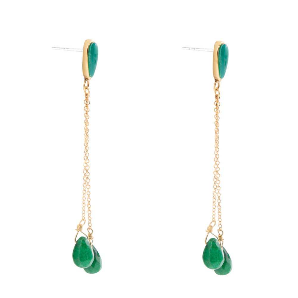 Palios Green Onyx Cascade Post Earrings - Barse Jewelry - Flyclothing LLC