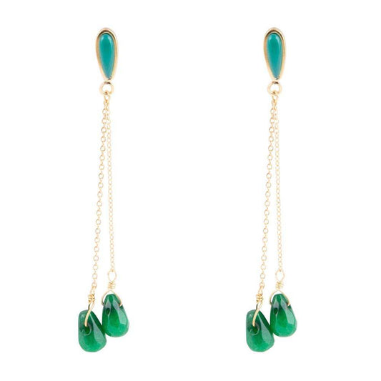 Palios Green Onyx Cascade Post Earrings - Barse Jewelry - Flyclothing LLC
