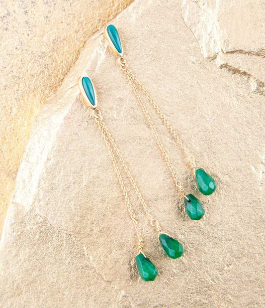 Palios Green Onyx Cascade Post Earrings - Barse Jewelry - Flyclothing LLC
