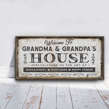 Grandma & Grandpas House Canvas Sign | Personalizable Grandparent Gift - Off The Square Designs - Flyclothing LLC