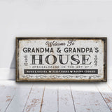Grandma & Grandpas House Canvas Sign | Personalizable Grandparent Gift - Off The Square Designs - Flyclothing LLC