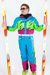 The Park Rat | Men's Neon Spray Design Retro One Piece Ski Suit - Shinesty - Flyclothing LLC