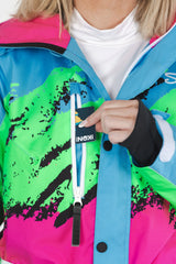 The Park Rat | Neon Spray Design Retro Women's One Piece Ski Suit - Shinesty - Flyclothing LLC
