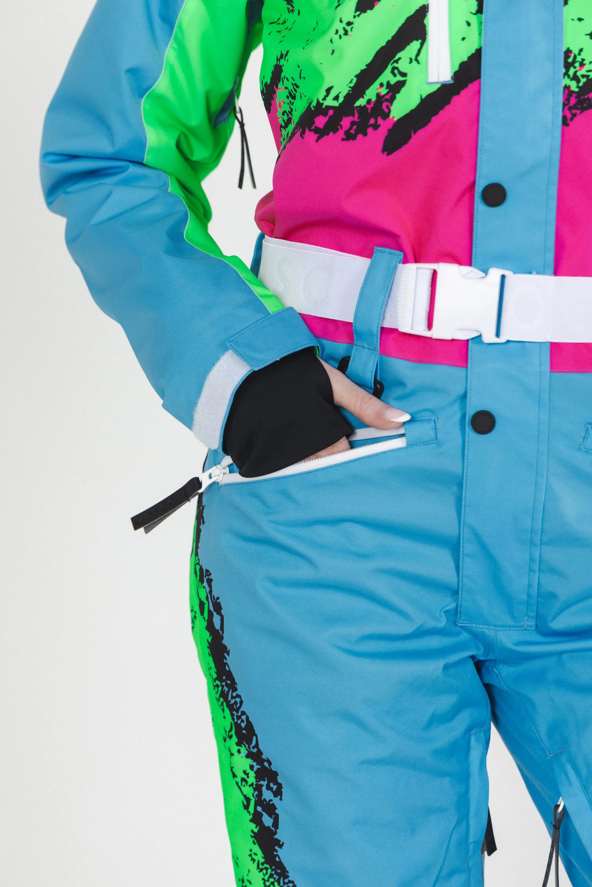 The Park Rat | Neon Spray Design Retro Women's One Piece Ski Suit - Shinesty - Flyclothing LLC