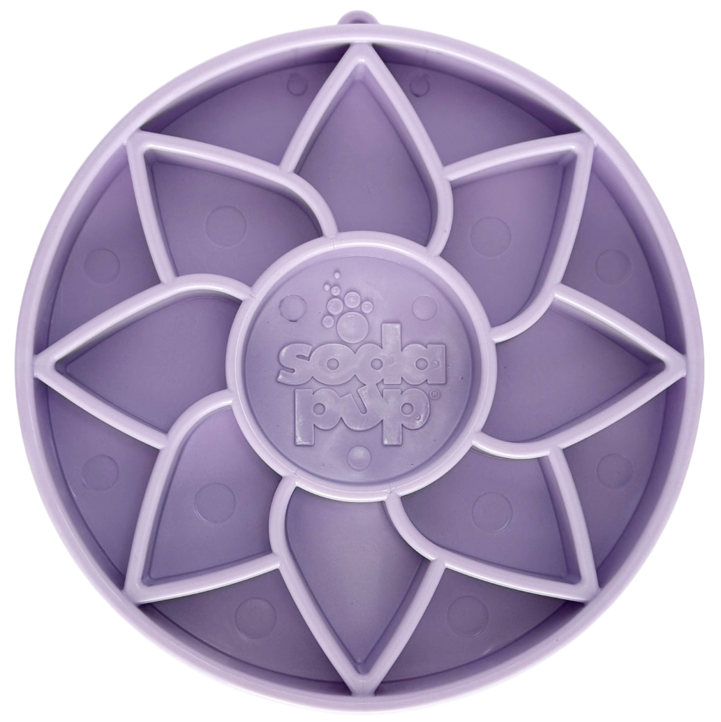Sunflower Softie eTray Slow Feeder Dog Bowl | Soft Shallow Lick Mat | Yellow & Purple | USA Made - SodaPup/True Dogs, LLC - Flyclothing LLC