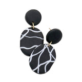 Patterned Oval Polymer Clay Dangle Earrings - Madeline Love - Flyclothing LLC