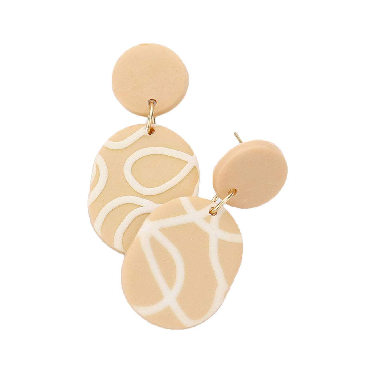 Patterned Oval Polymer Clay Dangle Earrings - Madeline Love - Flyclothing LLC