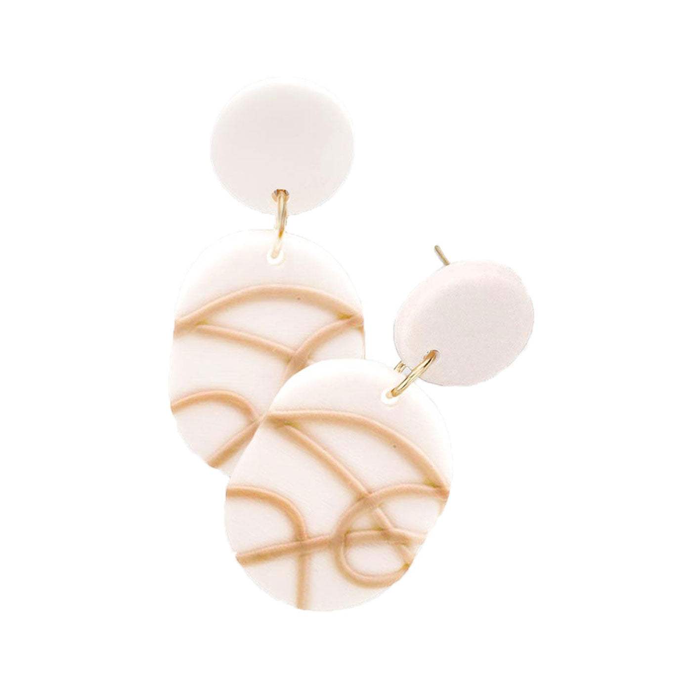 Patterned Oval Polymer Clay Dangle Earrings - Madeline Love - Flyclothing LLC