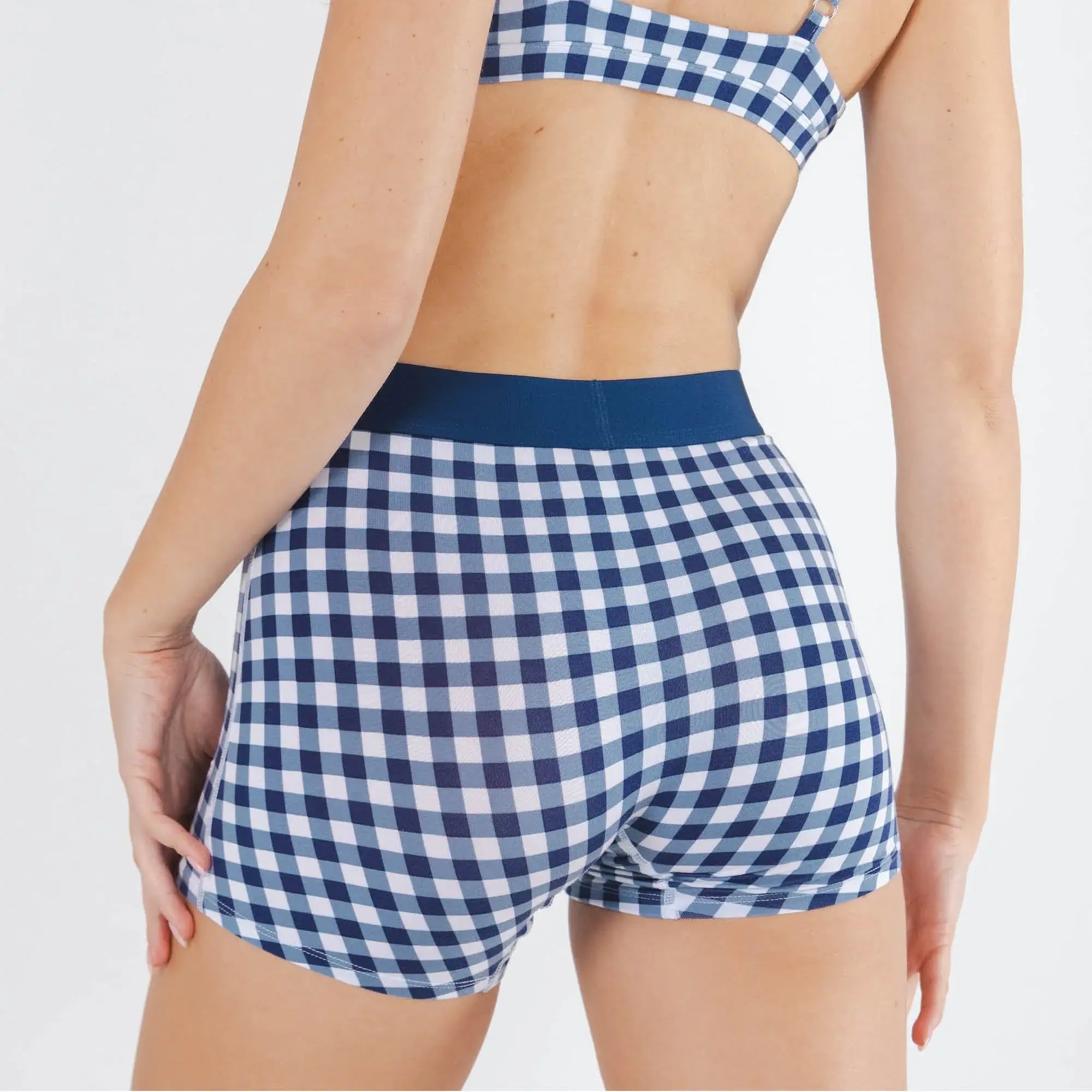 The Mad For Plaid | Navy Gingham Women’s Boxers - Shinesty - Flyclothing LLC