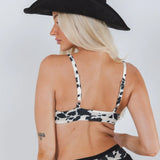 The Graze Escape | Cow Hide Fringe Triangle Bralette - Shinesty - Flyclothing LLC
