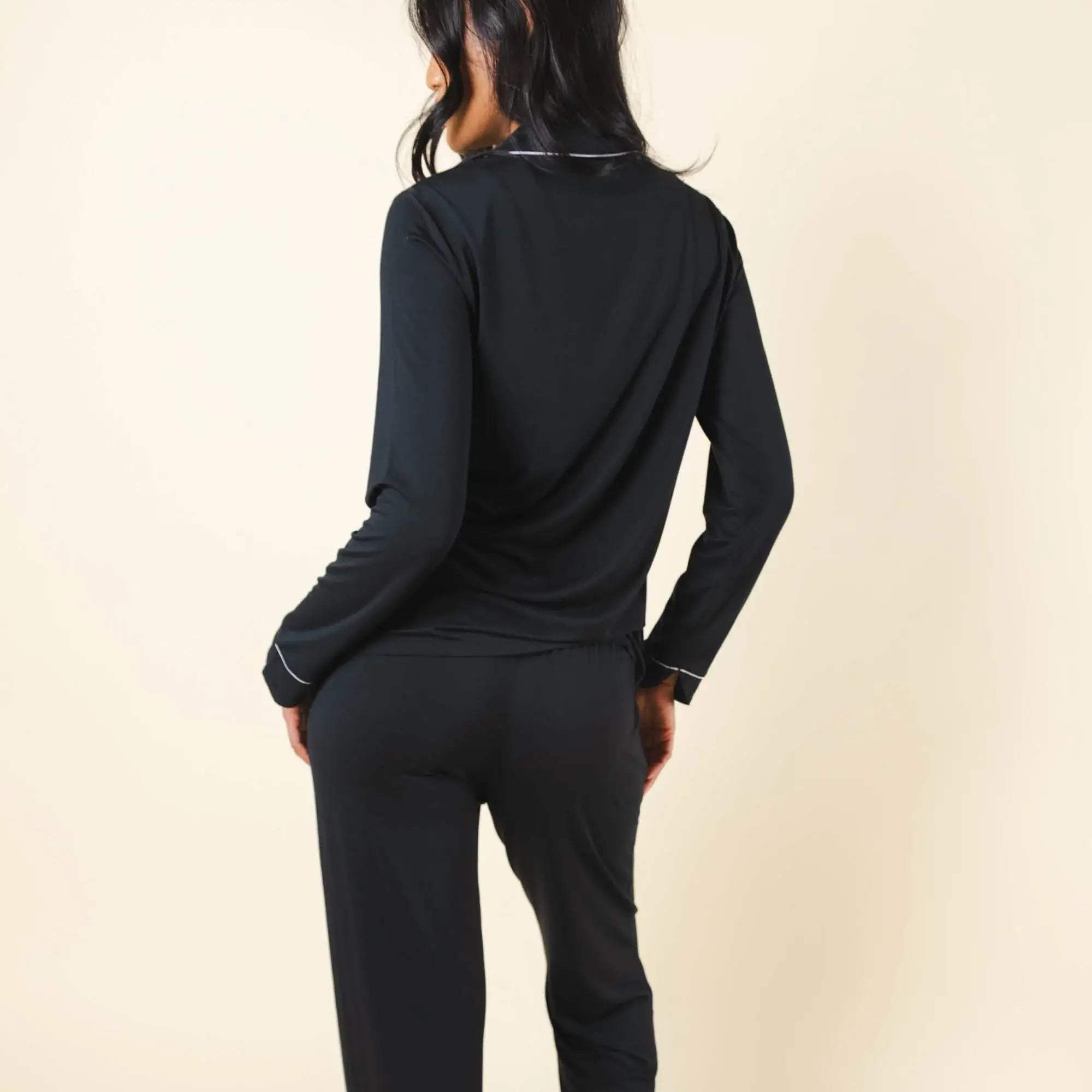 The Threat Level Midnight | Black SleepDeep™ Women’s Long Sleeve Pajama Set - Shinesty - Flyclothing LLC