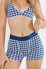 The Mad For Plaid | Navy Gingham Women’s Boxers - Shinesty - Flyclothing LLC