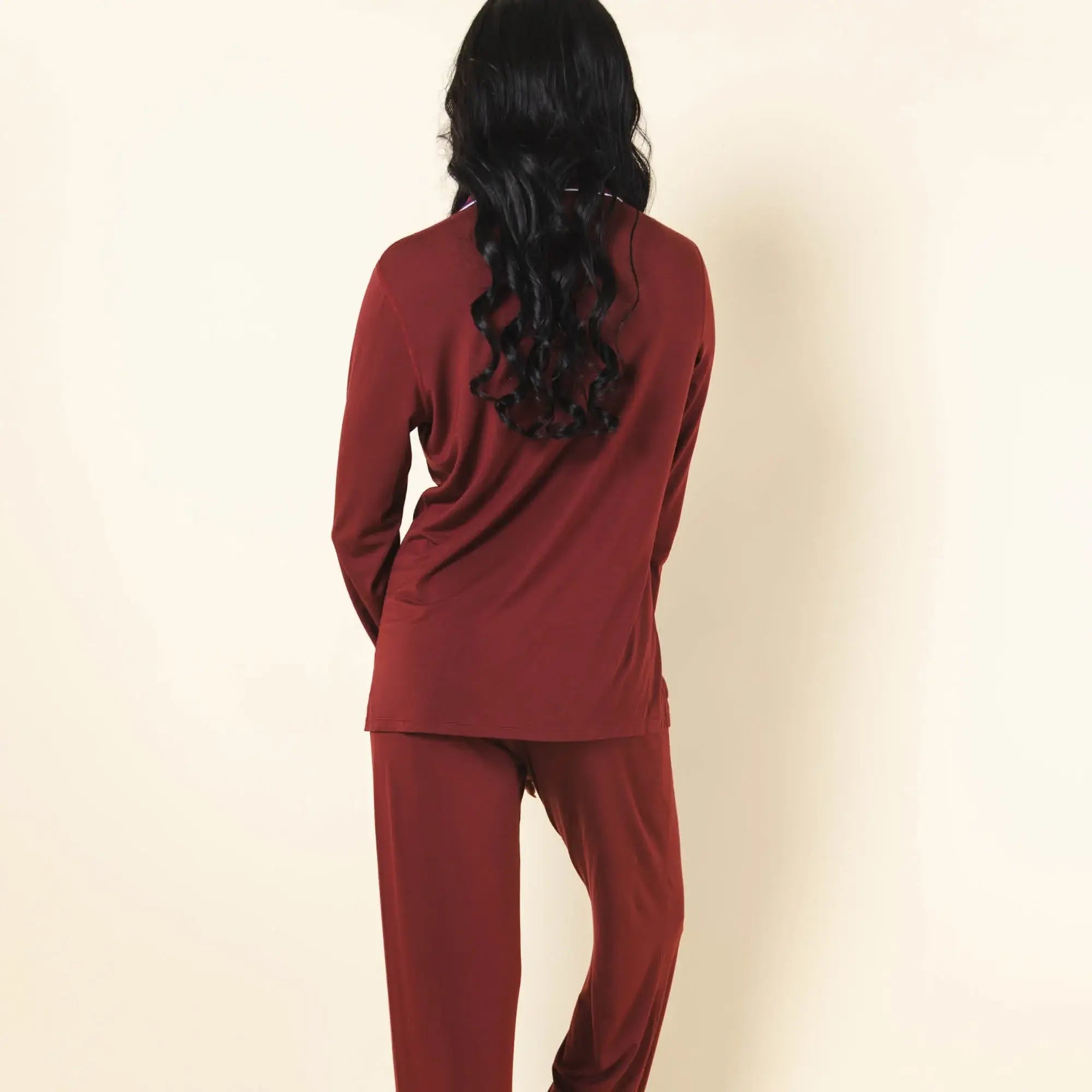 The Sommelier | Burgundy SleepDeep™ Women’s Long Sleeve Pajama Set - Shinesty - Flyclothing LLC