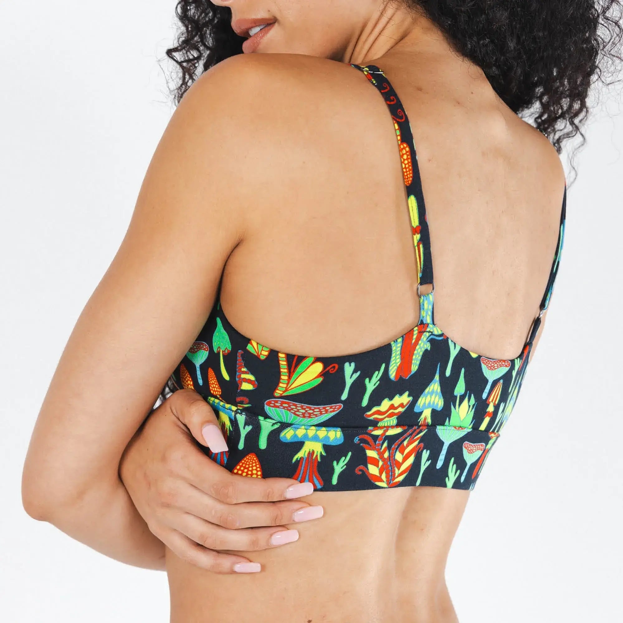 The Super Shroom | Neon Mushrooms Boob Hammock™ Scoop Bralette - Shinesty - Flyclothing LLC