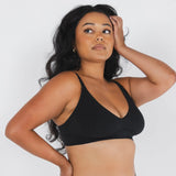 The Threat Level Midnight | Black Boob Hammock™ Plunge Bralette - Shinesty - Flyclothing LLC
