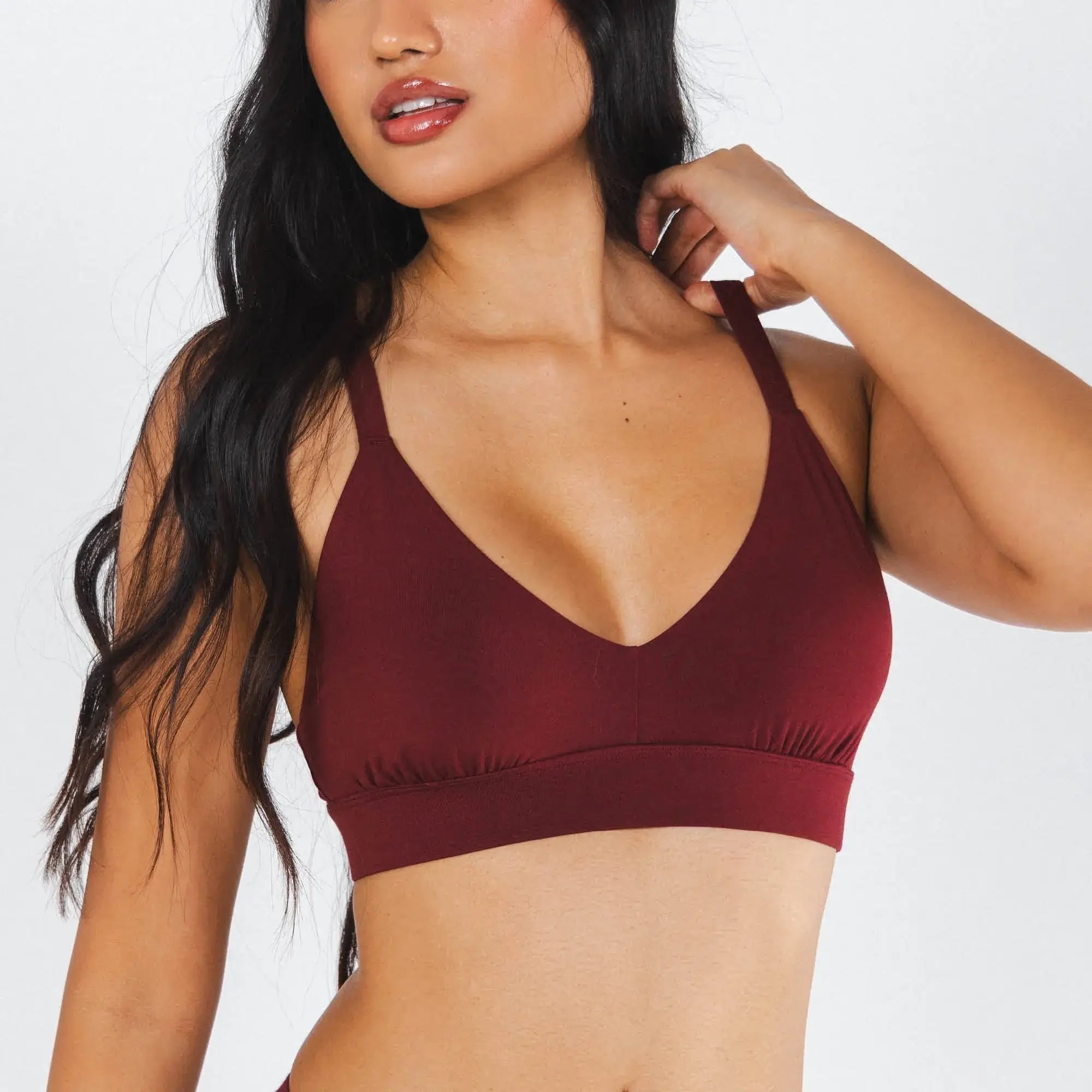 The Sommelier | Burgundy Boob Hammock™ Plunge Bralette - Shinesty - Flyclothing LLC