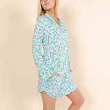 The Peppermint Pimp Canes | Candy Cane SleepDeep™ Long Sleeve Pajama Dress - Shinesty - Flyclothing LLC