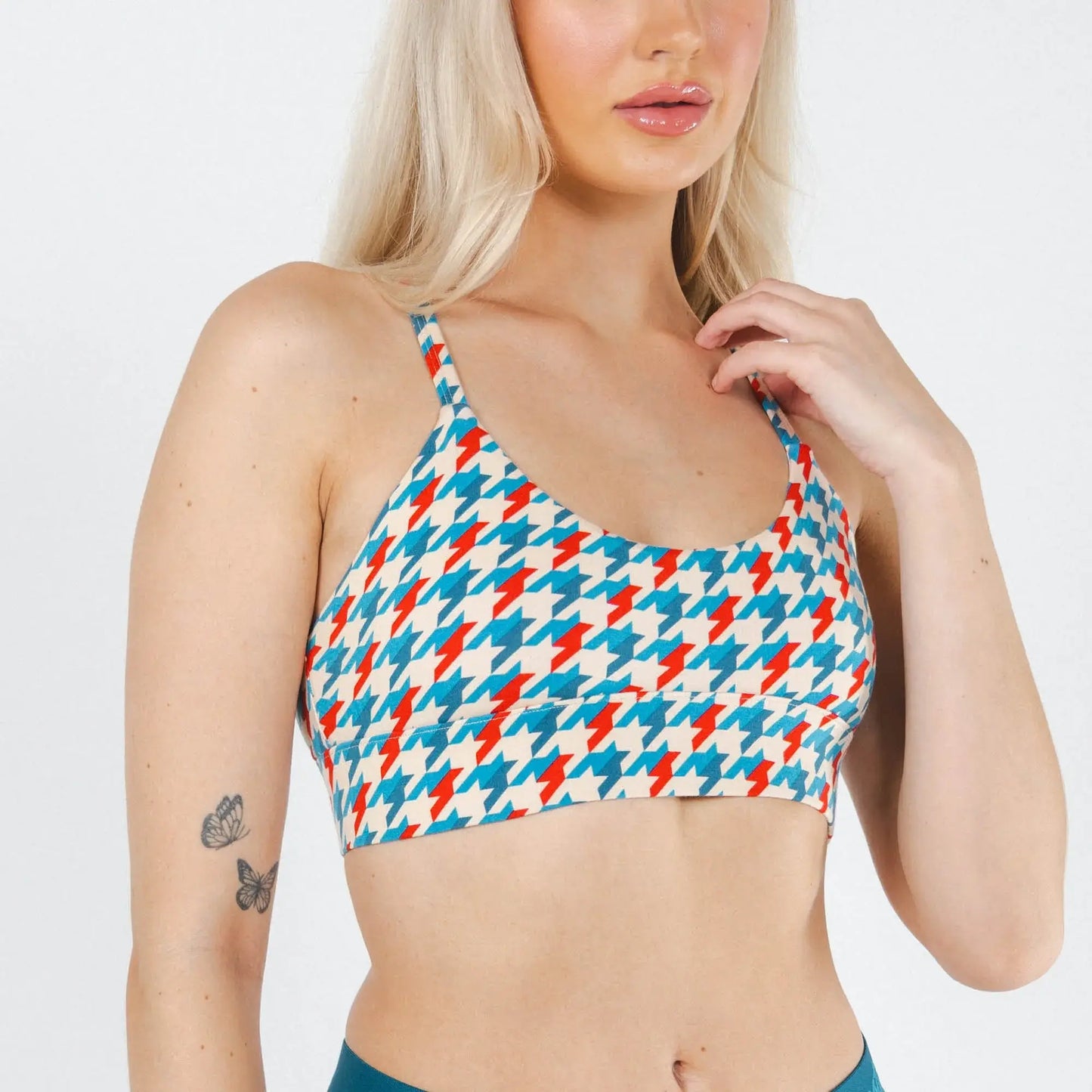 The Swanky | Retro Houndstooth Boob Hammock™ Scoop Bralette - Shinesty - Flyclothing LLC