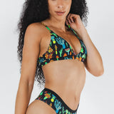 The Super Shroom | Neon Mushrooms Boob Hammock™ Triangle Bralette - Shinesty - Flyclothing LLC